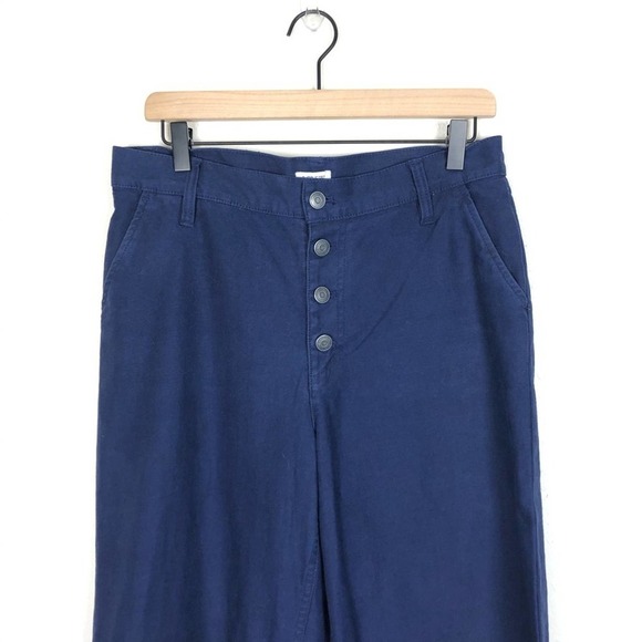 J. Crew factory Wide-leg button-front blue pant 28 - Picture 2 of 7